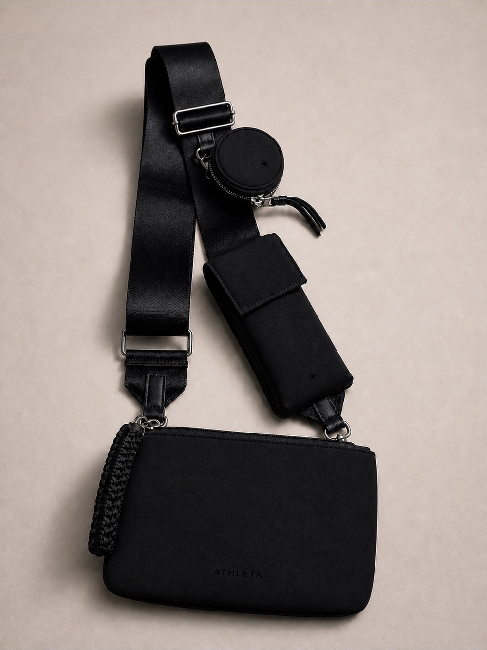 Athleta Revive Modular Crossbody Bag Black Multi-Pouch Travel/Everyday
